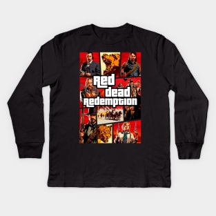 Red Theft Redemption Kids Long Sleeve T-Shirt